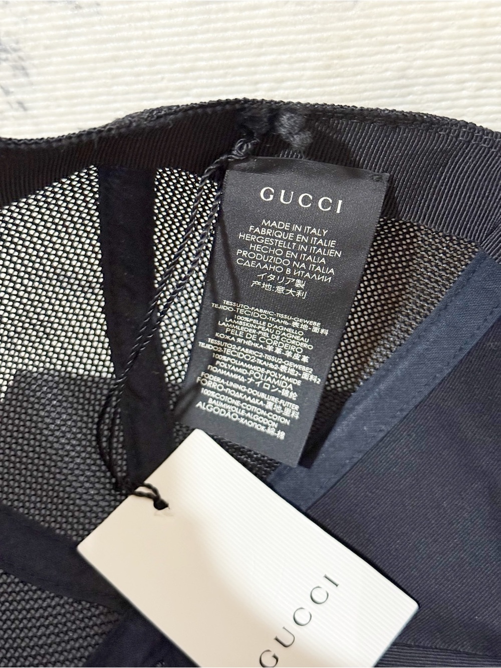 GUCCI x SEGA Black Lambskin Leather Star GUCCY Mesh Baseball Cap Hat (L: 59 cm) - Picture 9 of 16